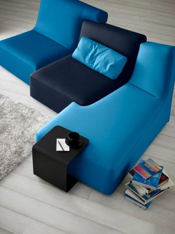 εσωτερικές τάσεις σαλόνι σπονδυλωτό καναπέ ισχυρό μπλε Ligne Roset