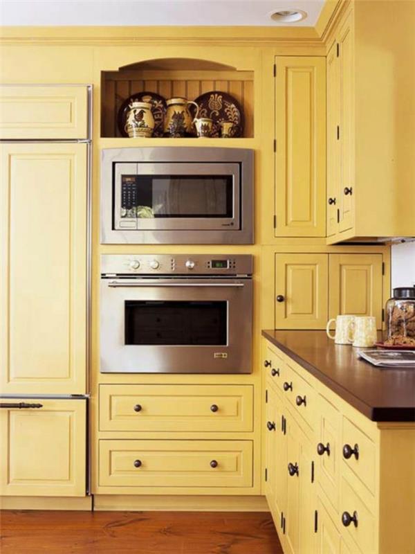 εσωτερικές ιδέες σχεδιασμού ζωντανές ιδέες κουζίνα κίτρινα ντουλάπια
