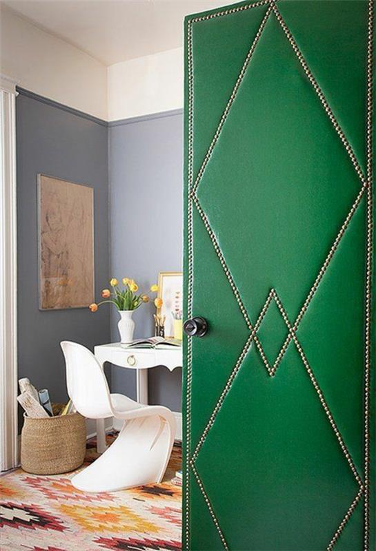 εσωτερική πόρτα φτηνές ιδέες διακοσμητικό πράσινο