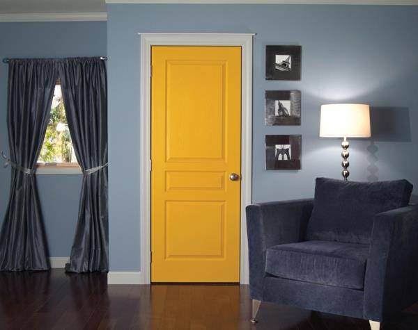 εσωτερικές πόρτες πόρτες δωματίων φτηνές ιδέες κίτρινη πόρτα δωματίου