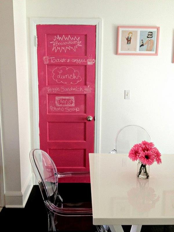 εσωτερικές πόρτες φθηνές ιδέες φωτεινό ροζ