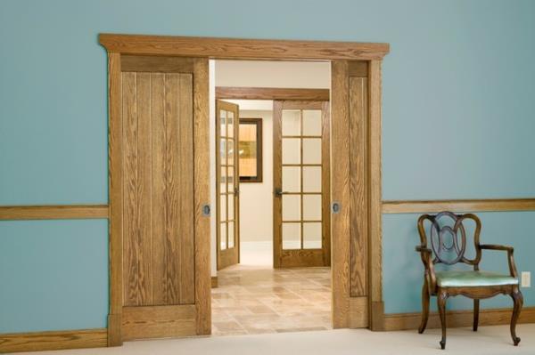 εσωτερικές πόρτες με πλαίσιο από μασίφ ξύλο, ρουστίκ φυσική εμφάνιση