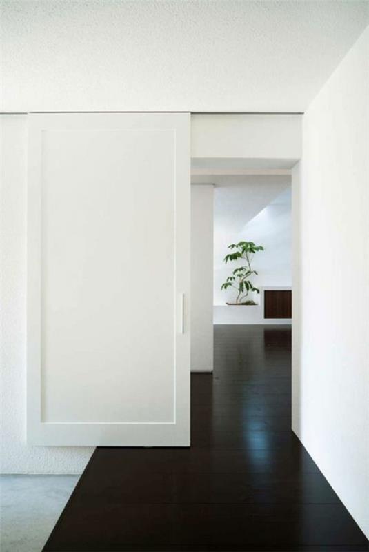 εσωτερικές πόρτες λευκές συρόμενες πόρτες κομψό δάπεδο