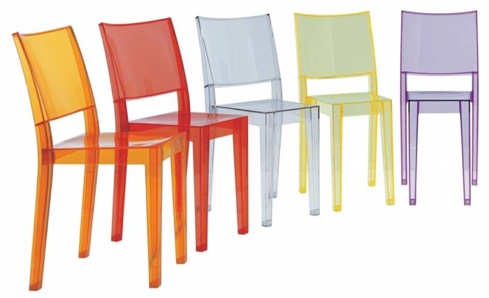 πρωτοποριακά υλικά καρέκλες σχεδιαστών από πλεξιγκλάς διαφανείς πολύχρωμες