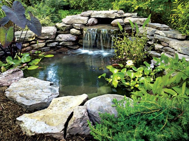 εμπνευσμένες εικόνες λίμνης κήπου σχεδιασμός κήπου με πέτρες