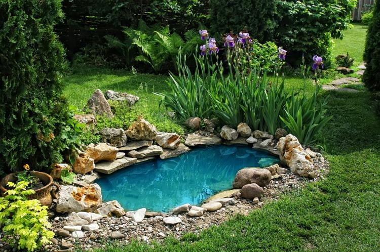 εμπνευσμένες εικόνες λίμνης κήπου ιδέες κήπου πηγή νερού στον κήπο