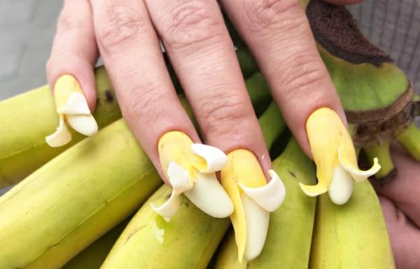 instagram τρελές ιδέες σχεδιασμού νυχιών μπανάνας