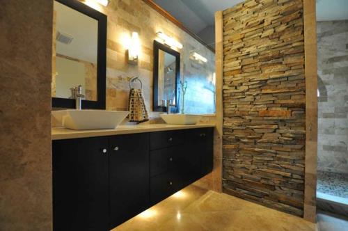 δροσερό μπάνιο σχέδιο πέτρα τραχύ τοίχο