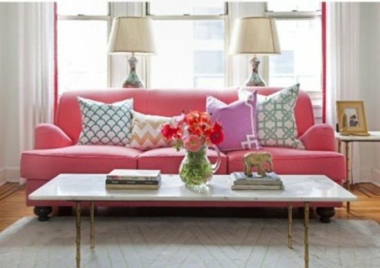 εσωτερική διακόσμηση ιδέες σπιτιού γυναικείες σαλόνι παστέλ χρώματα χαριτωμένο ροζ