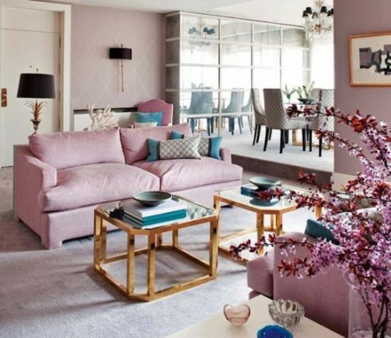 εσωτερική διακόσμηση ιδέες σπιτιού γυναικείες σαλόνι παστέλ χρώματα μαξιλάρια καναπέ