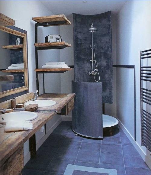 ιδέες εσωτερικού σχεδιασμού για ανδρικά έπιπλα μπάνιου από ξύλο