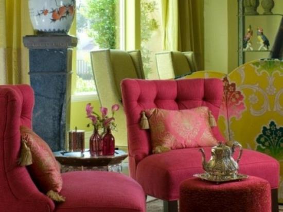 ιδέες εσωτερικού σχεδιασμού γυναικείο σαλόνι παστέλ κίτρινο ροζ