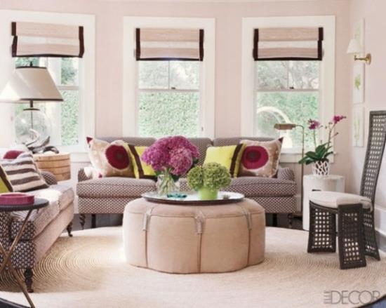 εσωτερικές ιδέες σχεδιασμού γυναικείο σαλόνι παστέλ χρώματα ανοιχτό ροζ