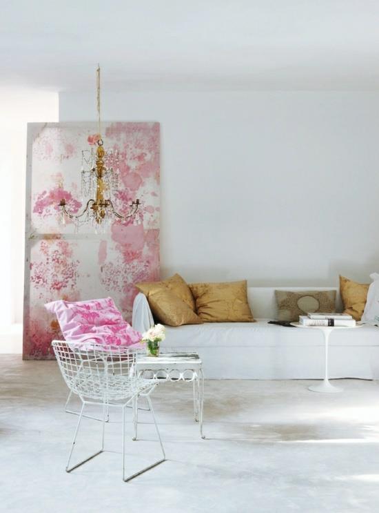 ιδέες εσωτερικού σχεδιασμού γυναικείο σαλόνι παστέλ ροζ