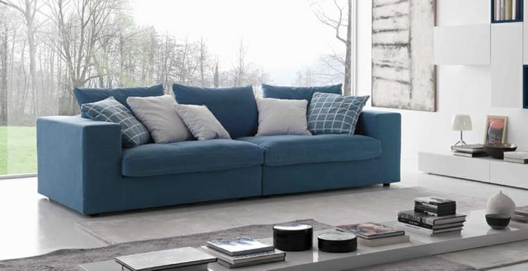 ιταλικός καναπές ιταλικός σχεδιαστής επίπλων σαλονιού μπλε καναπές