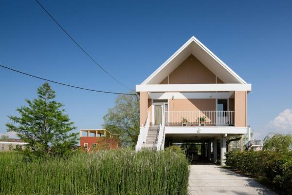 ιαπωνικό αρχιτεκτονικό σπίτι έκτακτης ανάγκης σύγχρονη αρχιτεκτονική