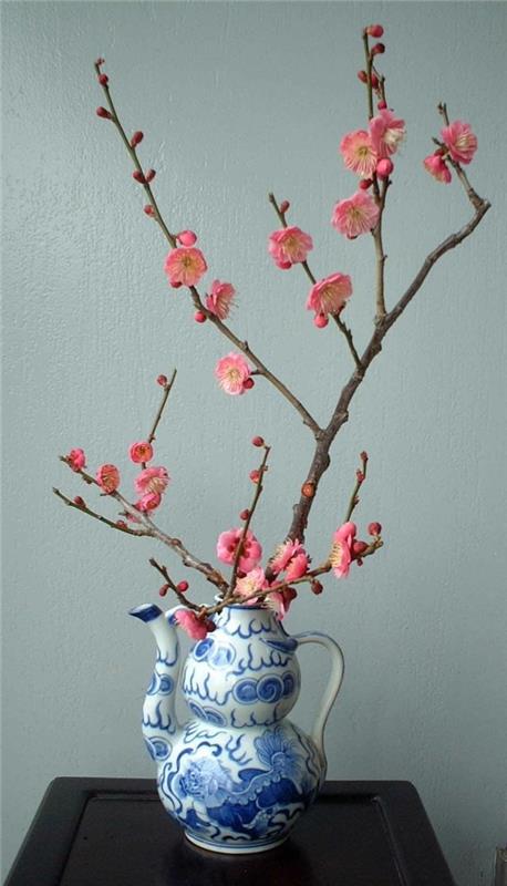 ιαπωνική ανθοφορία βάζο πορσελάνης άνθη κερασιάς