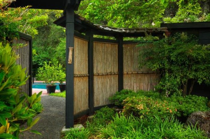 οθόνη ιαπωνικού κήπου μπαμπού κήπου ιδιωτικότητας ιαπωνικό στυλ
