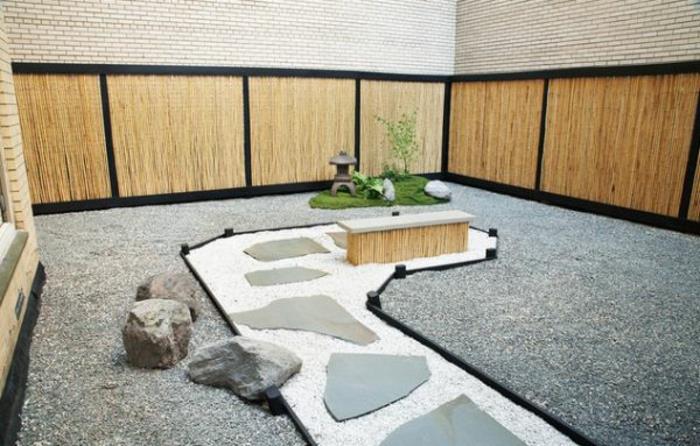 Εξωραϊσμός ιαπωνικού κήπου με χαλίκι και πέτρα ιαπωνικό στυλ