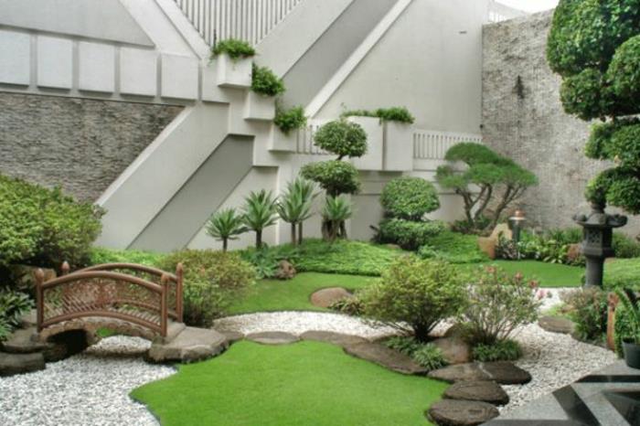 ιαπωνικός κήπος που διαμορφώνει το σύγχρονο ασιατικό στυλ