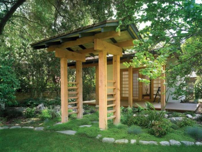 υπόστεγο ιαπωνικού κήπου από ξύλο ιαπωνικό στιλ