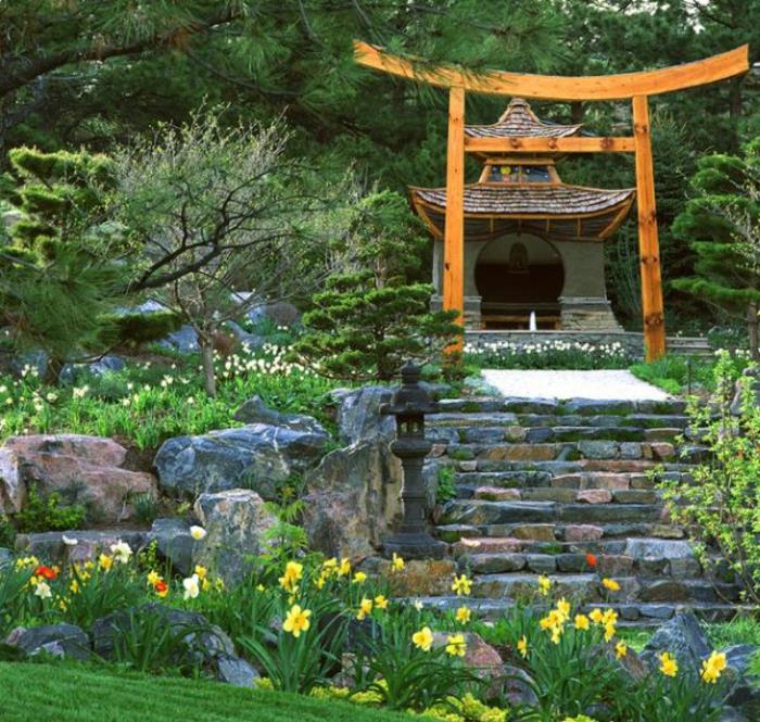 κήπος ιαπωνικού κήπου υπόστεγο ιαπωνικού στυλ