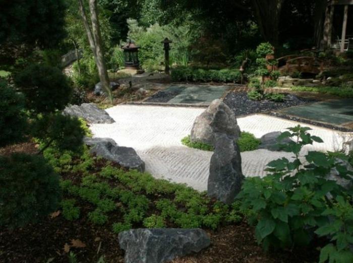 ιαπωνικός σχεδιασμός κήπου με ιδέες κήπου με χαλίκι ιαπωνικό στυλ
