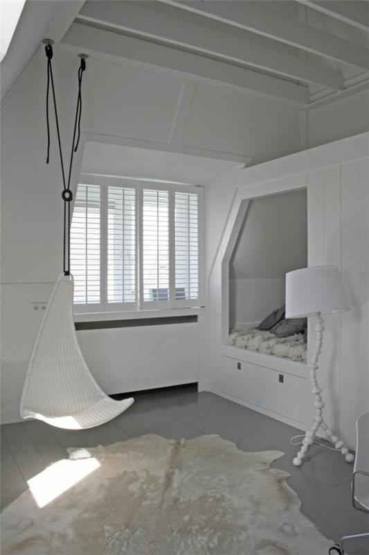 νεανικές ιδέες σχεδιασμού δωματίου λευκό φωτιστικό δαπέδου μοντέρνο ενσωματωμένο κρεβάτι