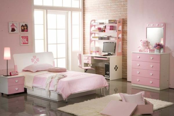 κορίτσι δωματίου εφήβων δροσερό επιτραπέζιο φωτιστικό ροζ τοίχους