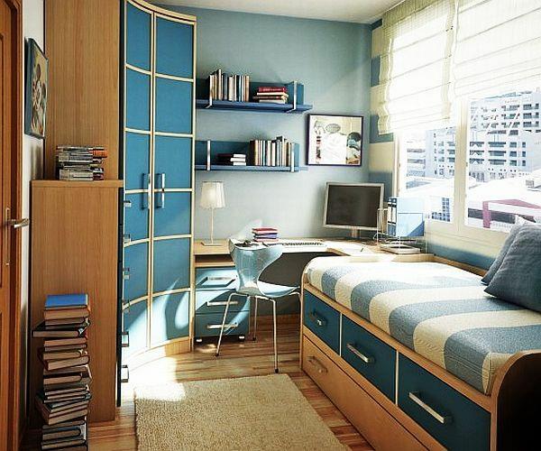 Σχέδιο δωματίου αγοριού στρογγυλό ντουλάπι κρεβάτι με χαλί αποθήκης
