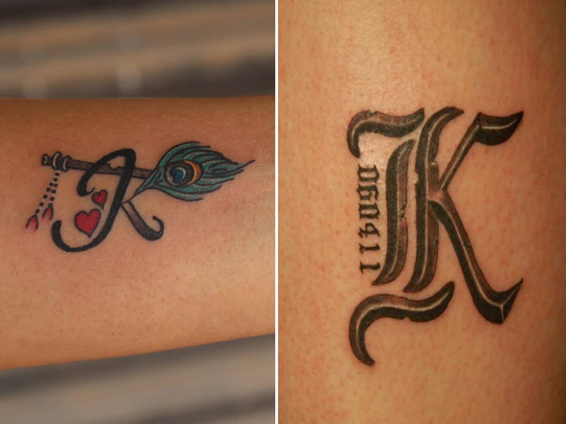 K raidžių tatuiruotės dizainas