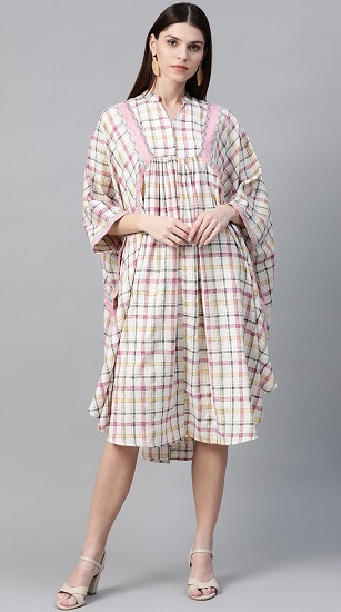Kareli Kaftan Elbise