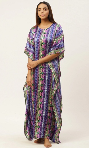 Saten Kaftan Gece Elbisesi