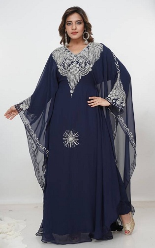 Uzun Kol Büyük Beden Kaftan Elbise