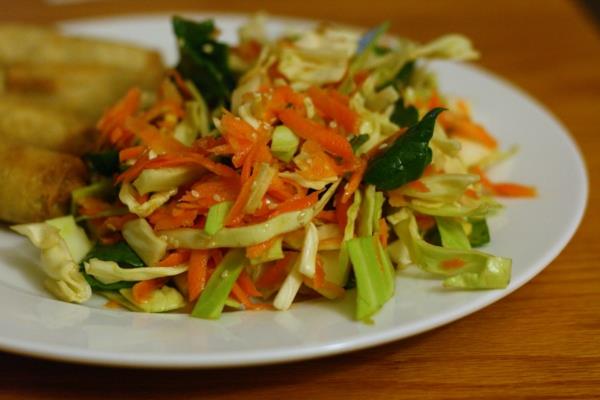 χαμηλή σε θερμίδες τρόφιμα λάχανο σαλάτα καρότα
