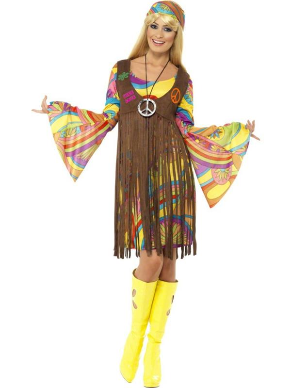 αποκριάτικα κοστούμια diy ιδέες πολύχρωμες γυναίκες κοστούμια hippi