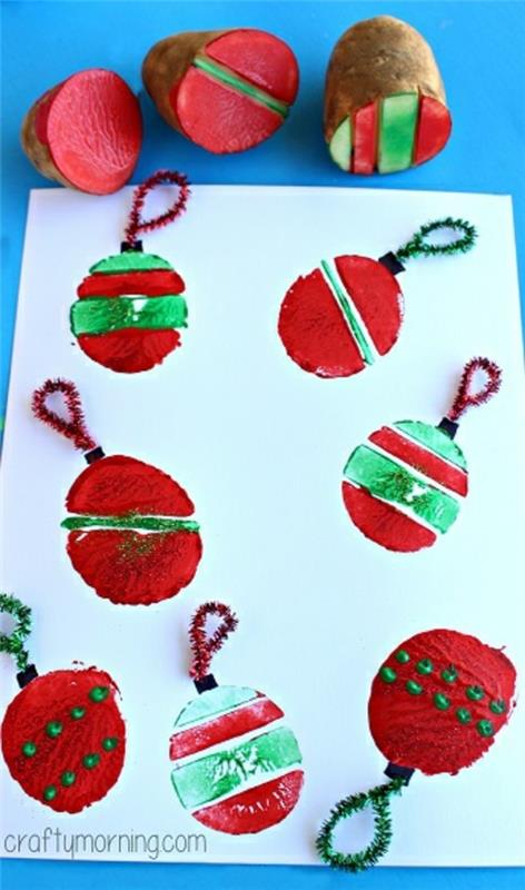 γραμματόσημα πατάτας tinker χριστουγεννιάτικες κάρτες με παιδιά