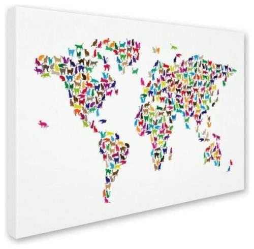 διακοσμήσεις γάτας μοναδικός πολύχρωμος παγκόσμιος χάρτης