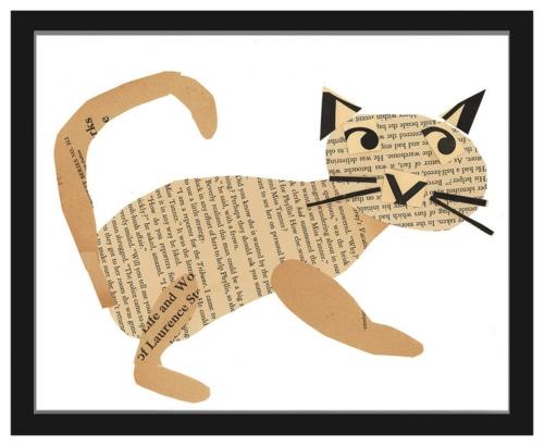 γάτες δροσερή διακόσμηση έργα τέχνης εικόνα γάτα από παλιές εφημερίδες