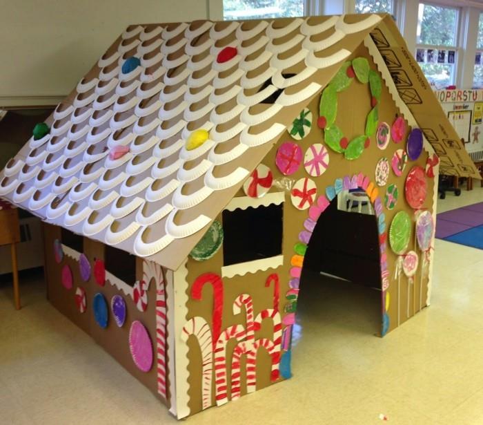 Φτιάξτε μόνοι σας ένα σπίτι για γάτες από χαρτόνι από χαρτόνι από χαρτόνι μελόψωμο από χαρτόνι