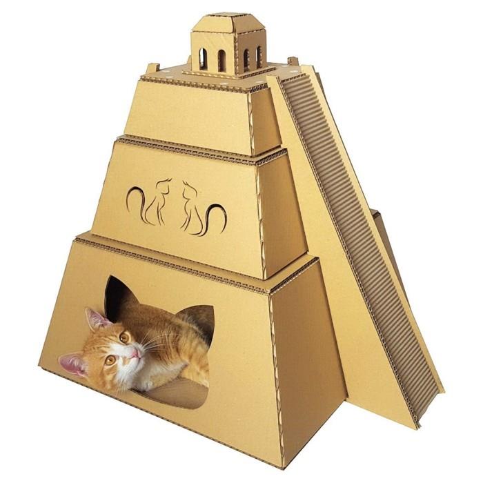 Φτιάξτε το δικό σας σπιτάκι από γάτες από χαρτόνι από εξωτικό χαρτόνι