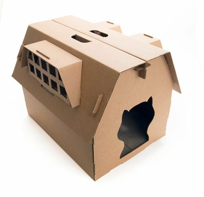 Φτιάξτε μόνοι σας ένα σπίτι γάτας Έπιπλα από χαρτόνι Πτυσσόμενο σπίτι από γάτες από χαρτόνι