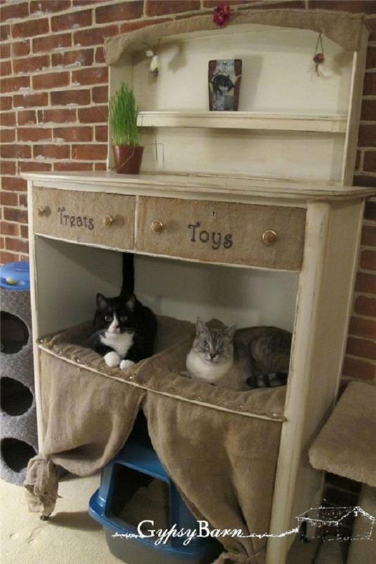 Φτιάξτε το δικό σας σπίτι για γάτες από χαρτόνι από χαρτόνι από ιδέες ανακύκλωσης επίπλων από χαρτόνι