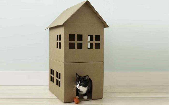 Φτιάξτε το δικό σας έπιπλο από χαρτόνι για γάτες Φτιάξτε το δικό σας σπιτάκι από γάτες από χαρτόνι