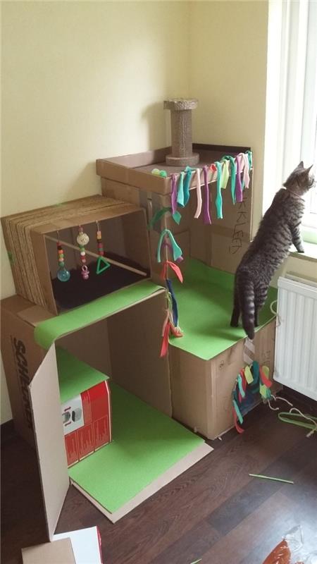 χτίστε το δικό σας σπίτι για γάτες από χαρτόνι έπιπλα για γάτες ανακυκλώνοντας ιδέες γάτα