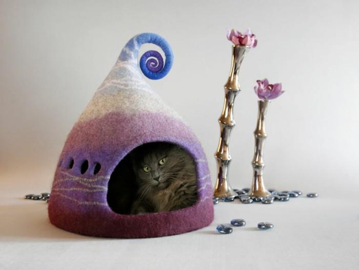 γάτα σπίτι yuliya kosata μοβ σχέδιο γούνα