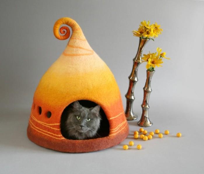 σπίτι για γάτες yuliya kosata πορτοκάλια τσόχα σπίτι