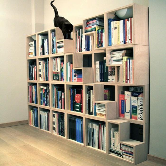 έπιπλα γάτας βιβλιοθήκες σκάλες