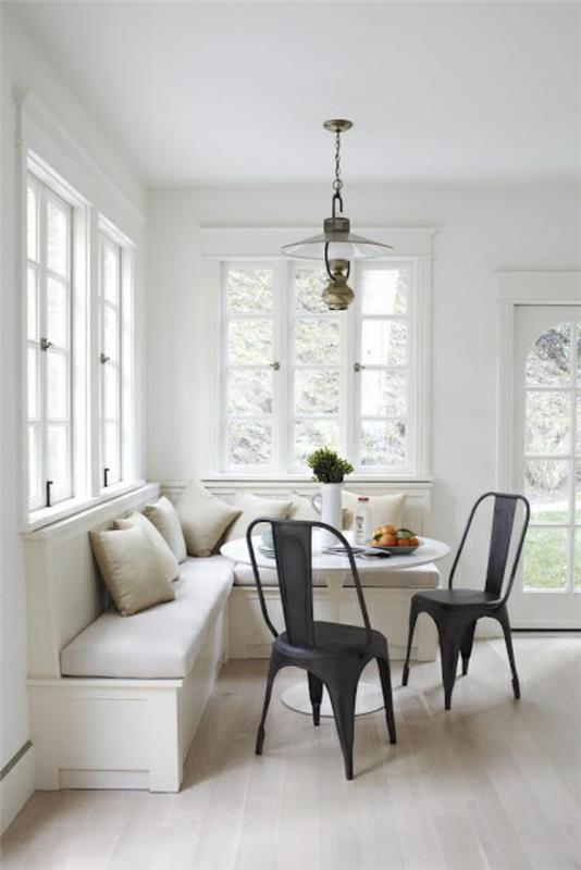 κουζίνα σχεδιασμός καρέκλες τραπεζαρία κάθισμα πάγκο παράθυρο μαύρη καρέκλα