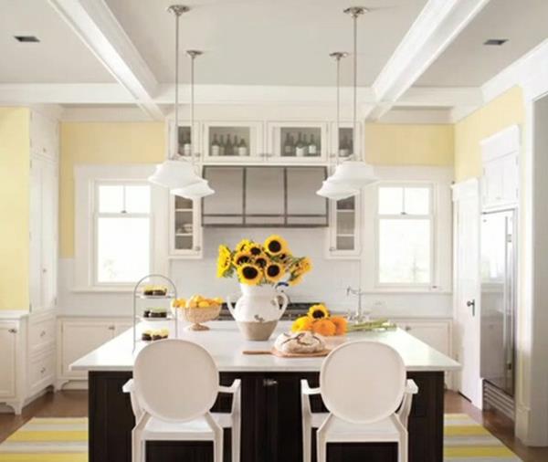 ιδέες βαφής τοίχου κουζίνας βαφές τοίχου παστέλ κίτρινες εσωτερικές ιδέες